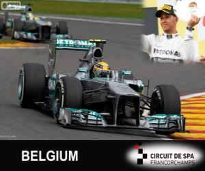 пазл Льюис Хэмилтон - Mercedes - 2013 Гран-при Бельгии, классифицированы 3